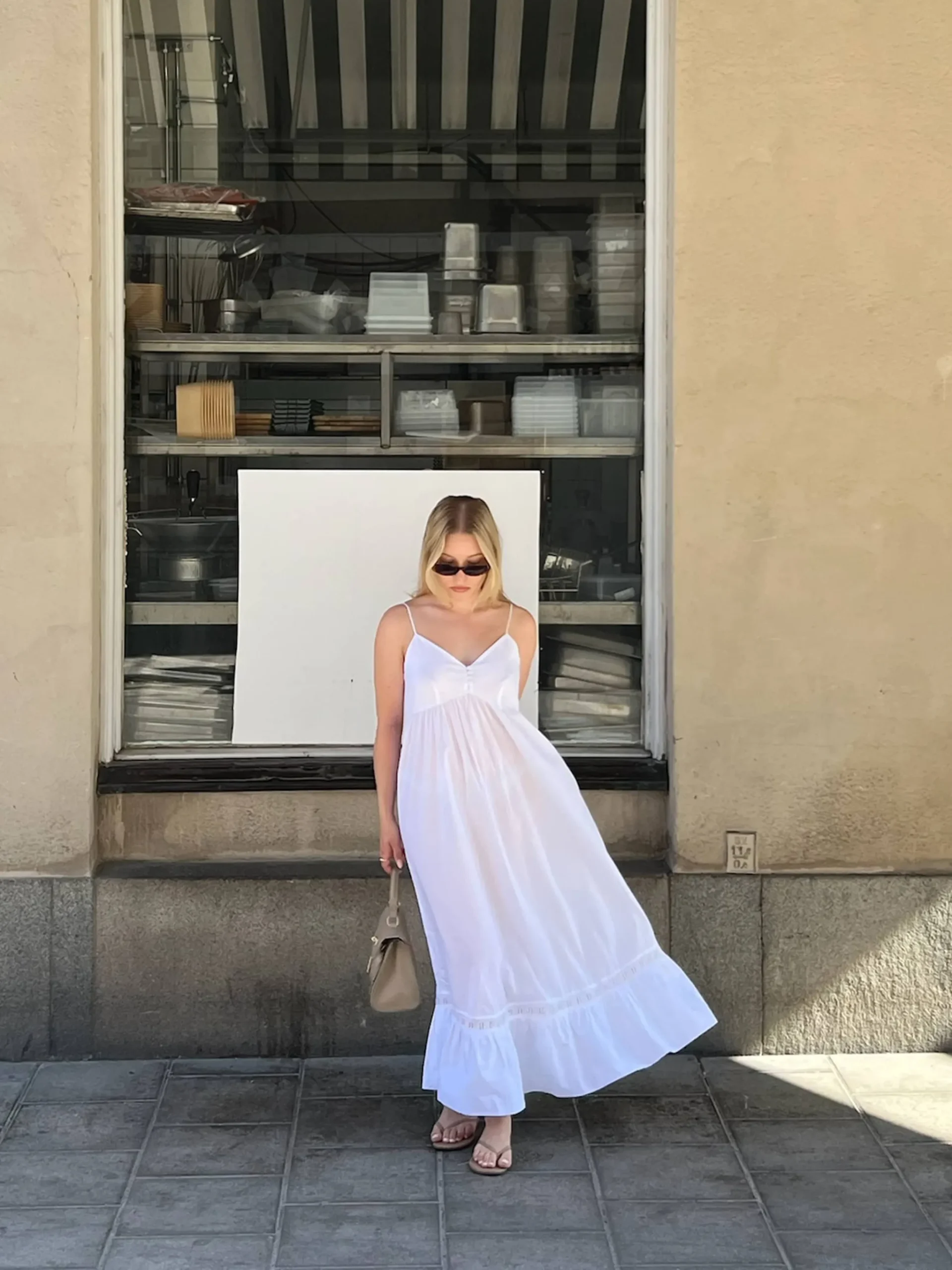 Djerf Avenue Airy Poplin Midi Dress White