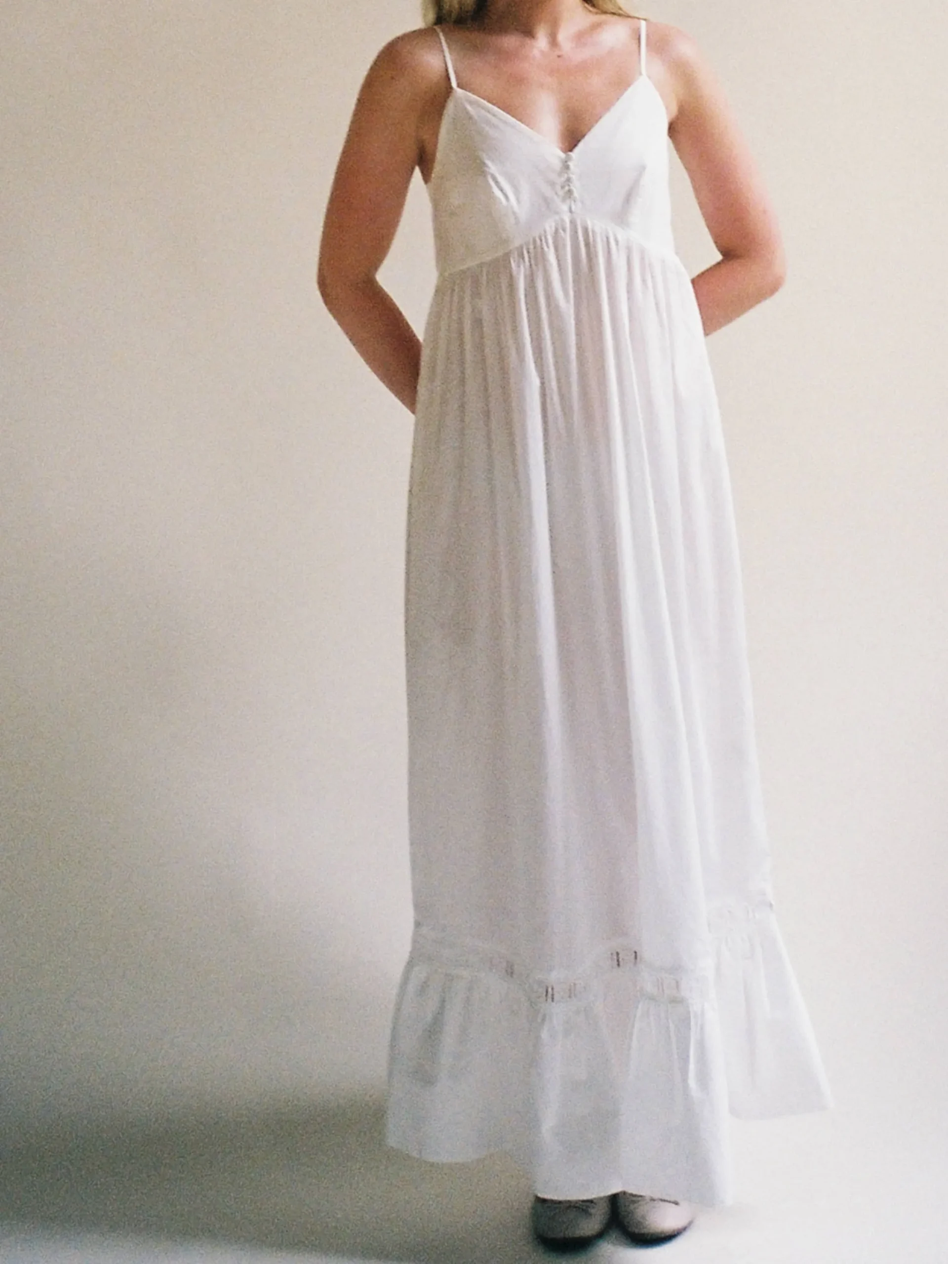 Djerf Avenue Airy Poplin Midi Dress White