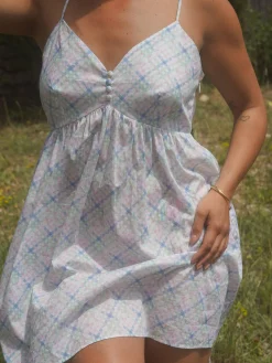 Djerf Avenue Airy Poplin Mini Dress Cottage Meadow Outlet