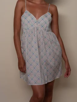 Djerf Avenue Airy Poplin Mini Dress Cottage Meadow Outlet