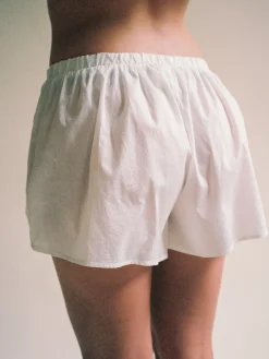 Djerf Avenue Airy Poplin Mini Shorts White Discount