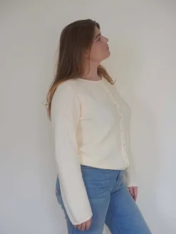 Djerf Avenue Amorini Cardigan Cream Sale