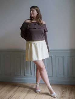 Djerf Avenue Amorini Skirt Cream
