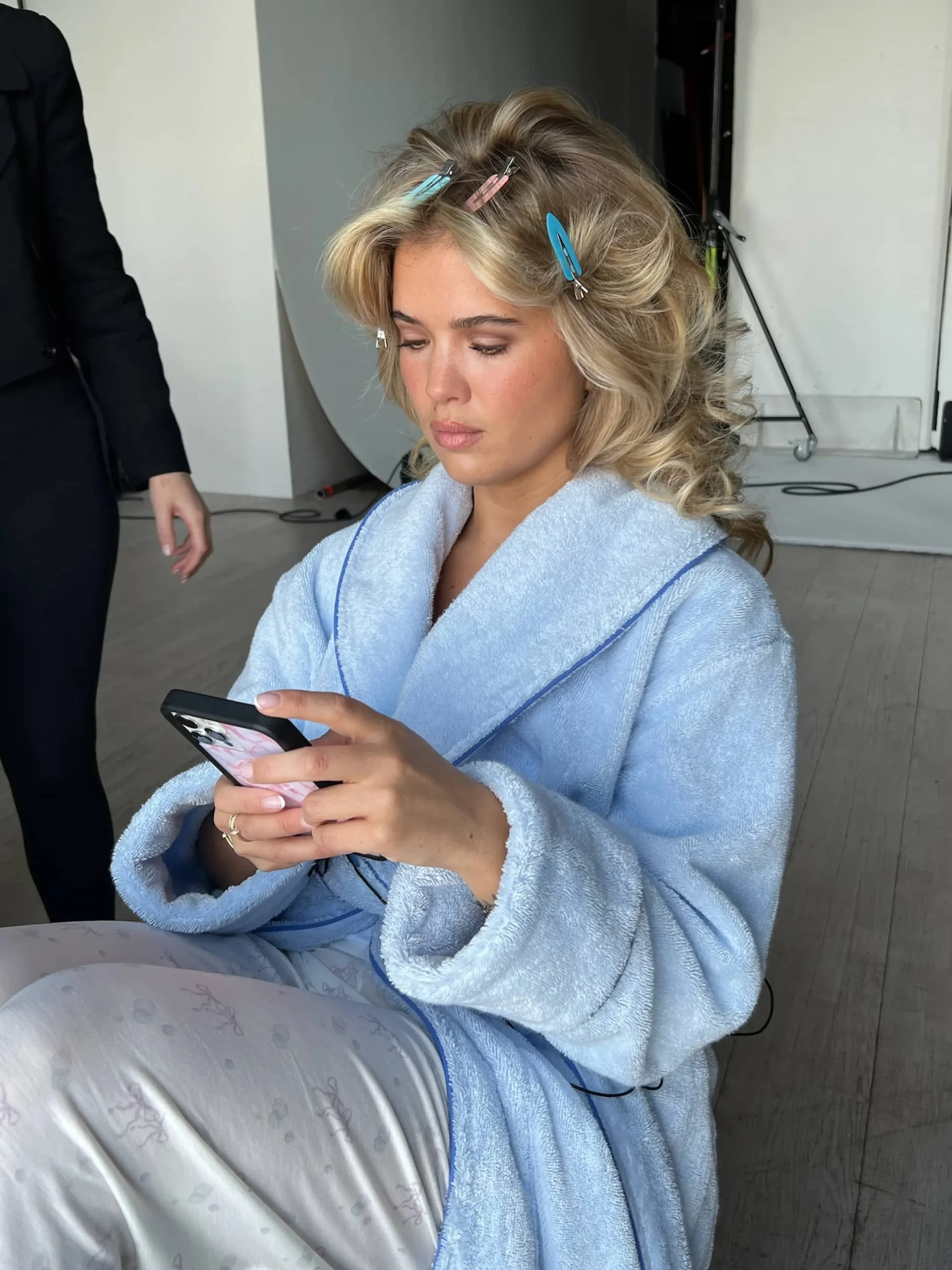 Djerf Avenue Bath Robe Blue Discount