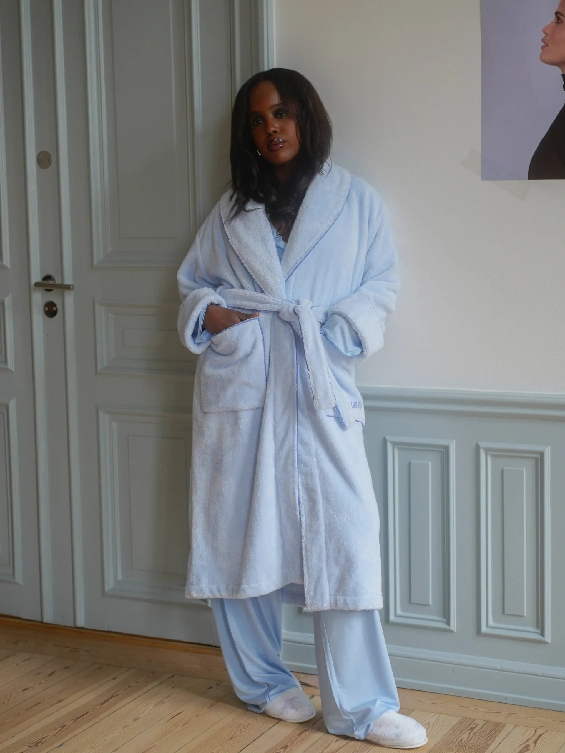 Djerf Avenue Bath Robe Blue Discount