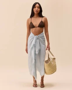 Djerf Avenue Beach Scarf DA Seaside Blue Online