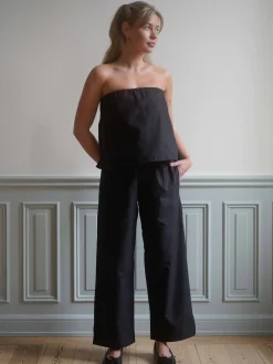Djerf Avenue Breezy Ankle Pants Black Clearance
