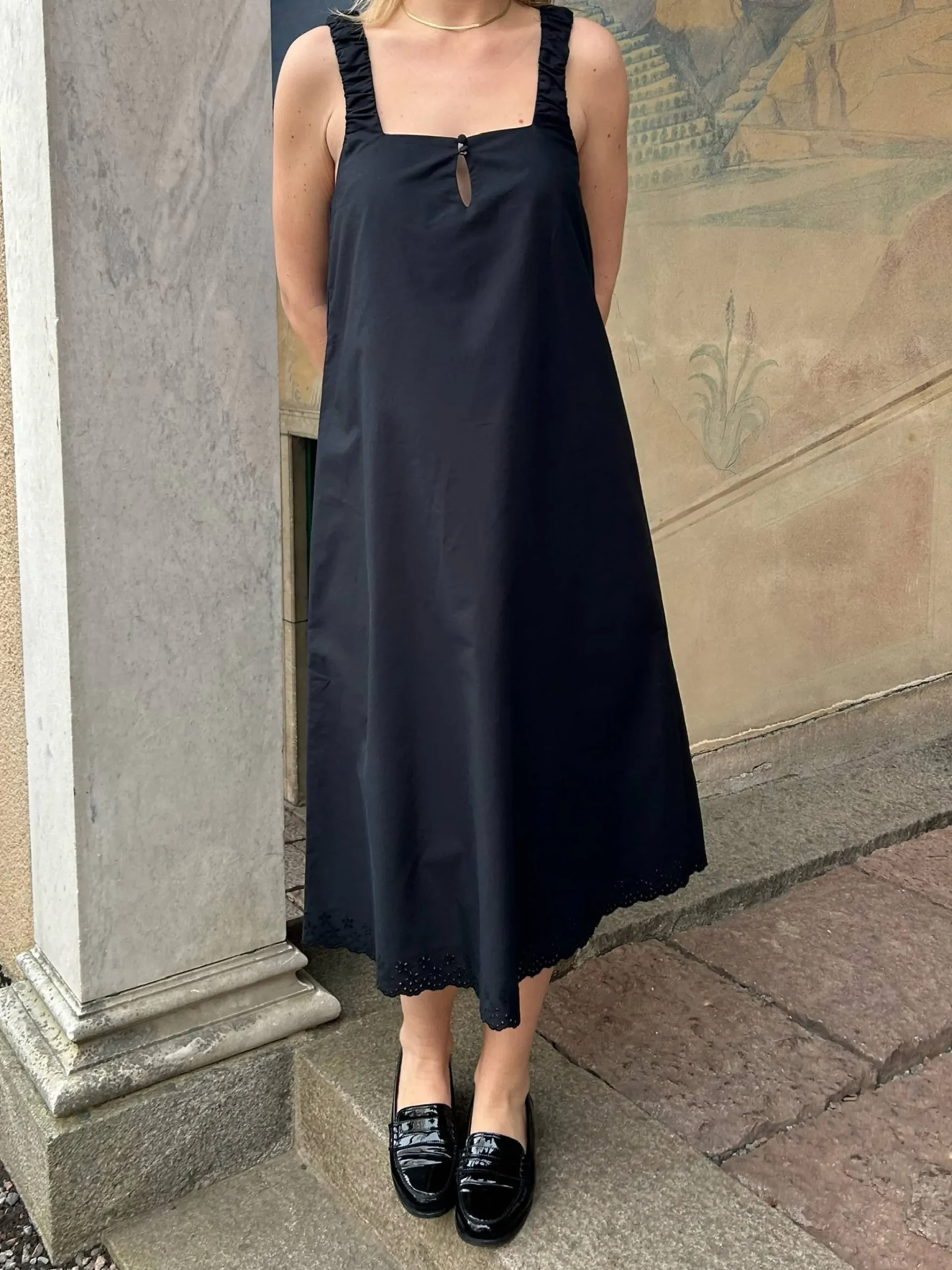 Djerf Avenue Breezy Embroidered Dress Black Sale