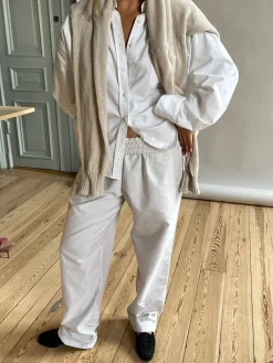Djerf Avenue Breezy Pants Beige Stripe Outlet