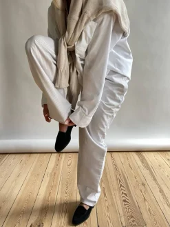 Djerf Avenue Breezy Pants Beige Stripe - Tall