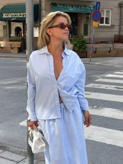 Djerf Avenue Breezy Shirt Blue