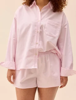 Djerf Avenue Breezy Shirt Pink Stripe Hot