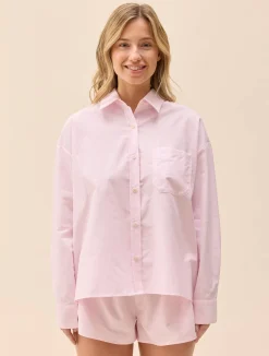 Djerf Avenue Breezy Shirt Pink Stripe Hot