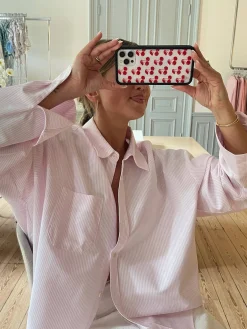 Djerf Avenue Breezy Shirt Pink Stripe Hot