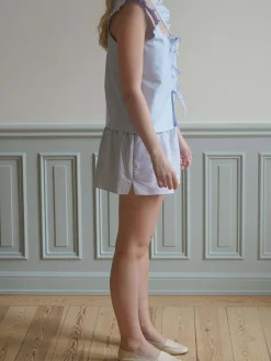 Djerf Avenue Breezy Short Shorts Blue Stripe Outlet