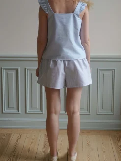 Djerf Avenue Breezy Short Shorts Blue Stripe Outlet