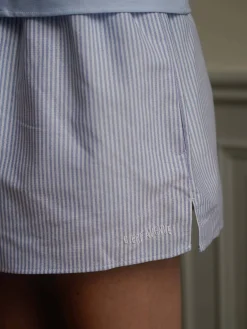Djerf Avenue Breezy Short Shorts Blue Stripe Outlet