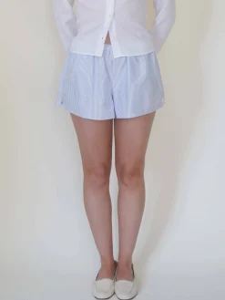 Djerf Avenue Breezy Short Shorts Blue Stripe Outlet