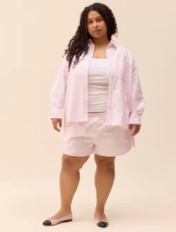 Djerf Avenue Breezy Short Shorts Pink Stripe Outlet