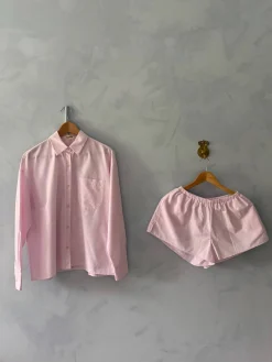 Djerf Avenue Breezy Short Shorts Pink Stripe Outlet