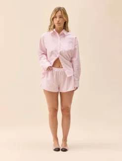 Djerf Avenue Breezy Short Shorts Pink Stripe Outlet