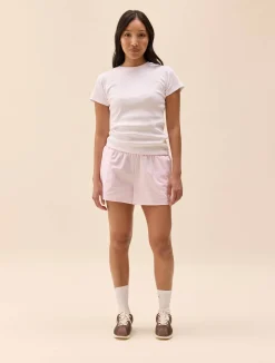 Djerf Avenue Breezy Short Shorts Pink Stripe Outlet