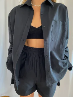 Djerf Avenue Breezy Shorts Black Hot