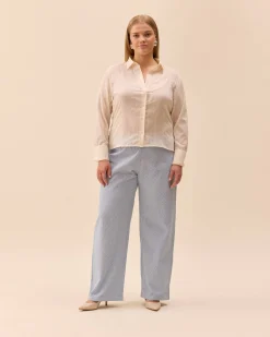 Djerf Avenue Broderie Pants Airy Blue Hot