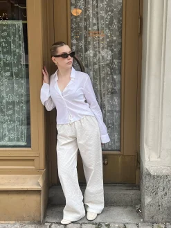 Djerf Avenue Broderie Pants White Sale