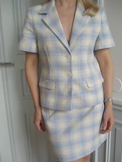 Djerf Avenue Brunch Blazer Blue Plaid New