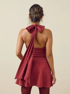 Djerf Avenue Celebration Mini Dress Burgundy Sale