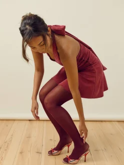 Djerf Avenue Celebration Mini Dress Burgundy Sale