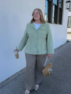 Djerf Avenue Corduroy Jacket Pistachio Best