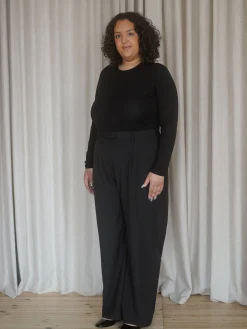 Djerf Avenue Daily Long Sleeve Top Black Outlet