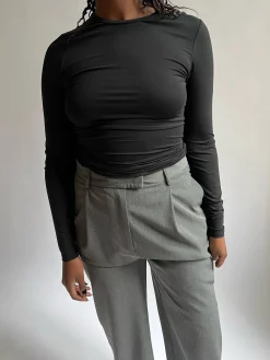 Djerf Avenue Daily Long Sleeve Top Black Outlet