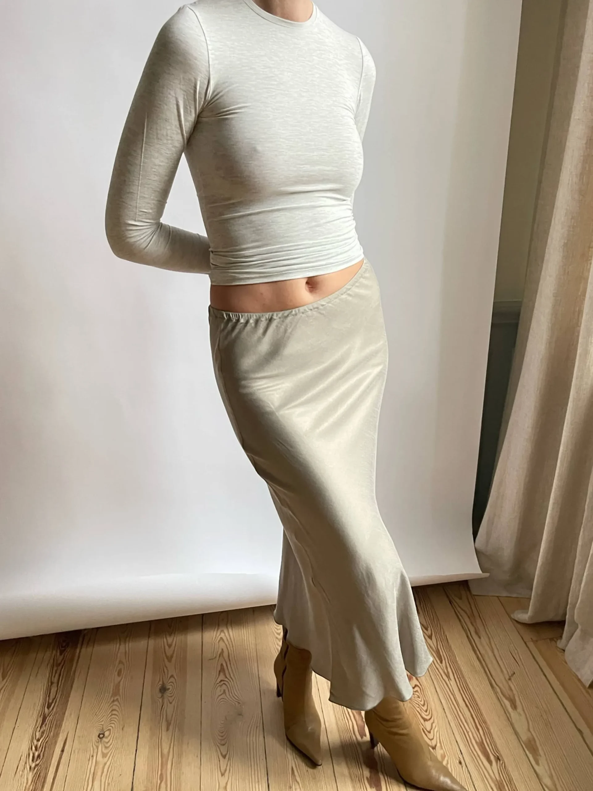 Djerf Avenue Daily Long Sleeve Top Grey Melange Hot