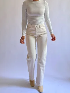 Djerf Avenue Daily Long Sleeve Top Grey Melange Hot