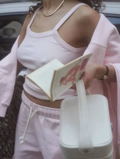 Djerf Avenue Daily Tank Top Ribbed Baby Pink Hot