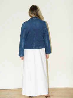 Djerf Avenue Day-to-day Denim Blazer Dark Blue