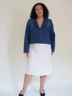 Djerf Avenue Day-to-day Denim Blazer Dark Blue