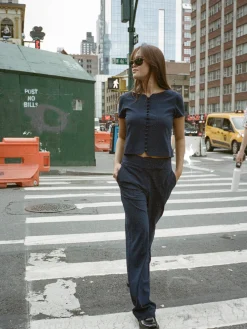 Djerf Avenue Day-to-day Pants Deep Blue Clearance