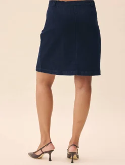 Djerf Avenue Denim A-line Skirt Midnight Blue Outlet