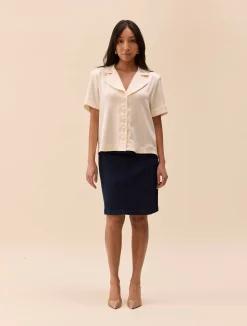 Djerf Avenue Denim A-line Skirt Midnight Blue Outlet