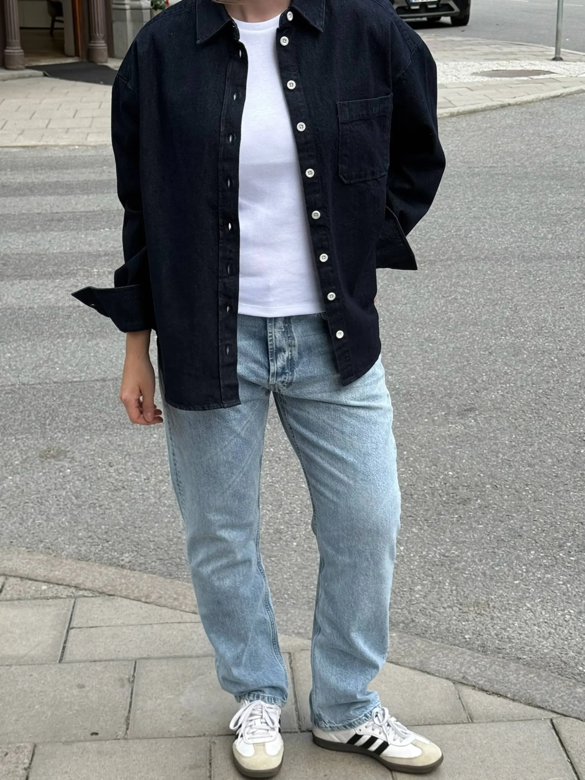 Djerf Avenue Denim Shirt Dark blue New