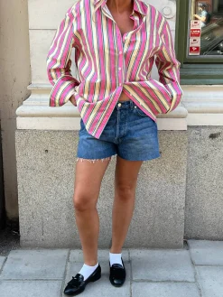 Djerf Avenue Denim Shorts Vintage Blue Clearance