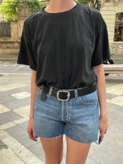 Djerf Avenue Denim Shorts Vintage Blue Clearance