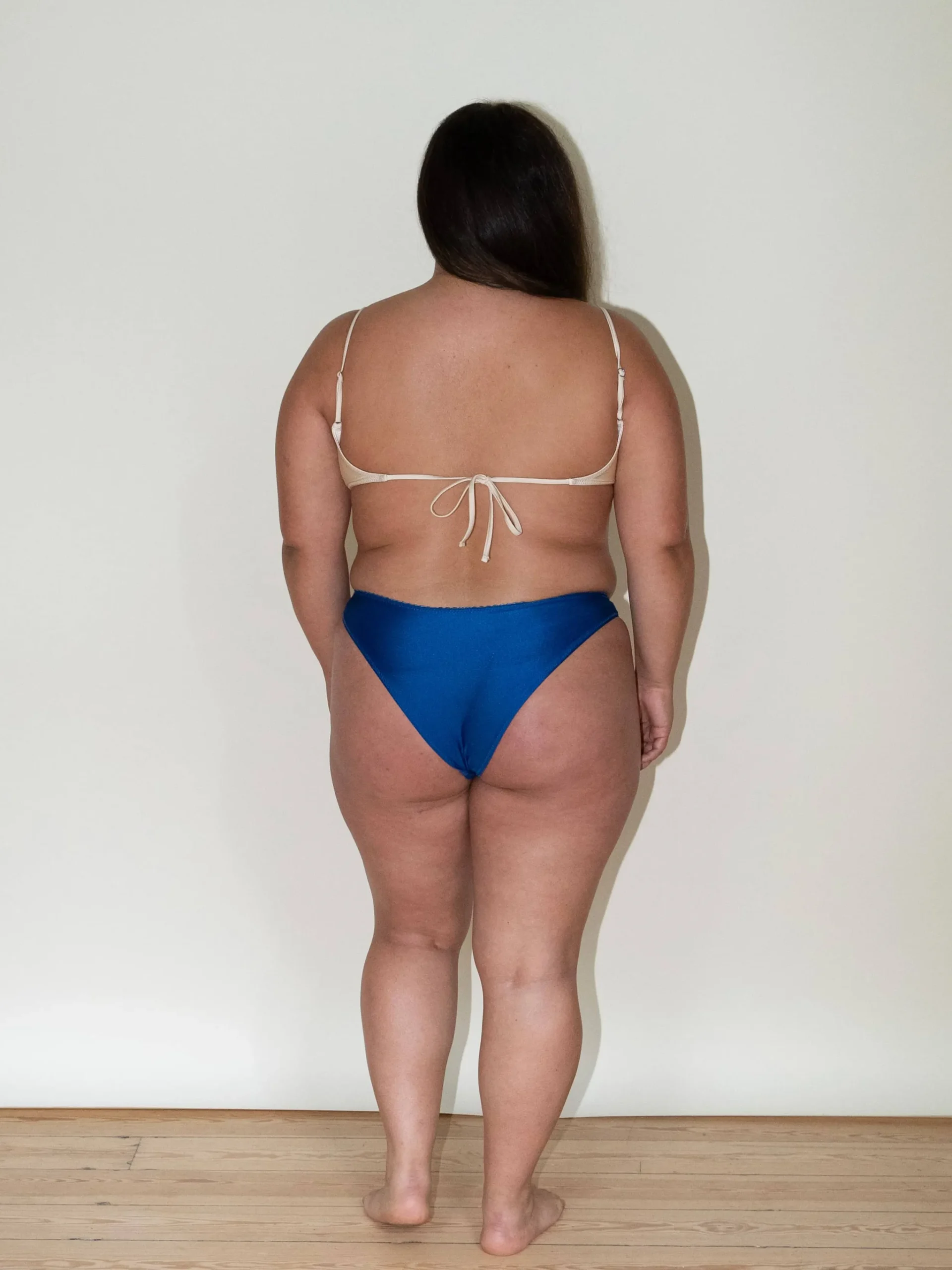 Djerf Avenue Dove Satin Bikini Bottom Deep Blue Outlet