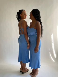 Djerf Avenue Dream Dress Midi Sky Best