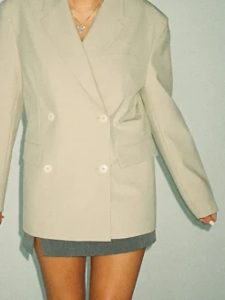 Djerf Avenue Essential Blazer Greige Sale