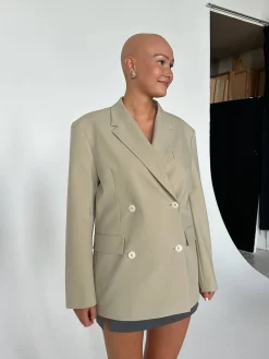 Djerf Avenue Essential Blazer Greige Sale
